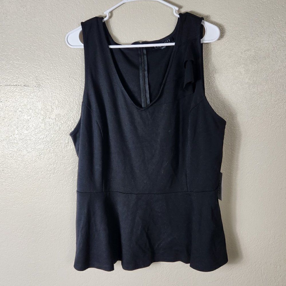 Eloquii Black Tank Top Peplum Top Size 20 NWT
